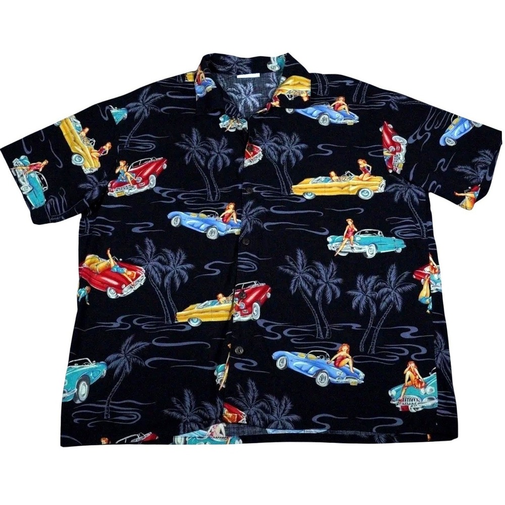 Matt Rider Rockabilly Shirt Mens Black Pin Up Girls Cars Hawaiian Tattoo‎